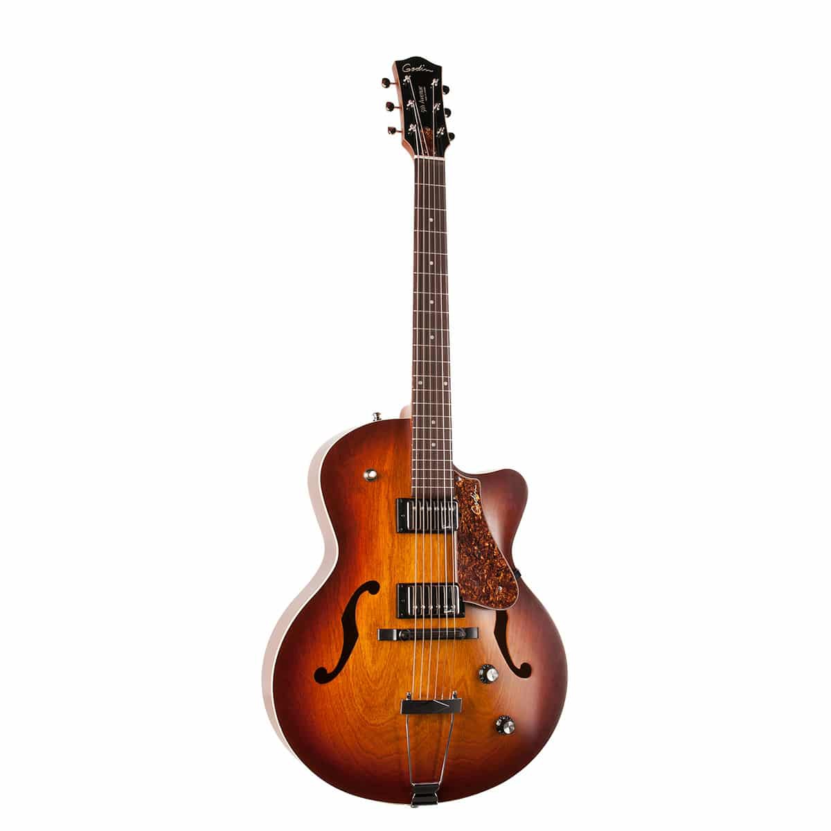 Godin 5th Avenue CW Kingpin II HB Hollowbody Elektro Gitar (Cognac Burst) 2