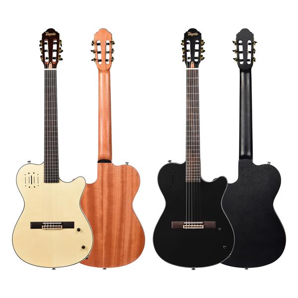 Tayste CG-100EQ BK Silent Elektro Klasik Gitar 12