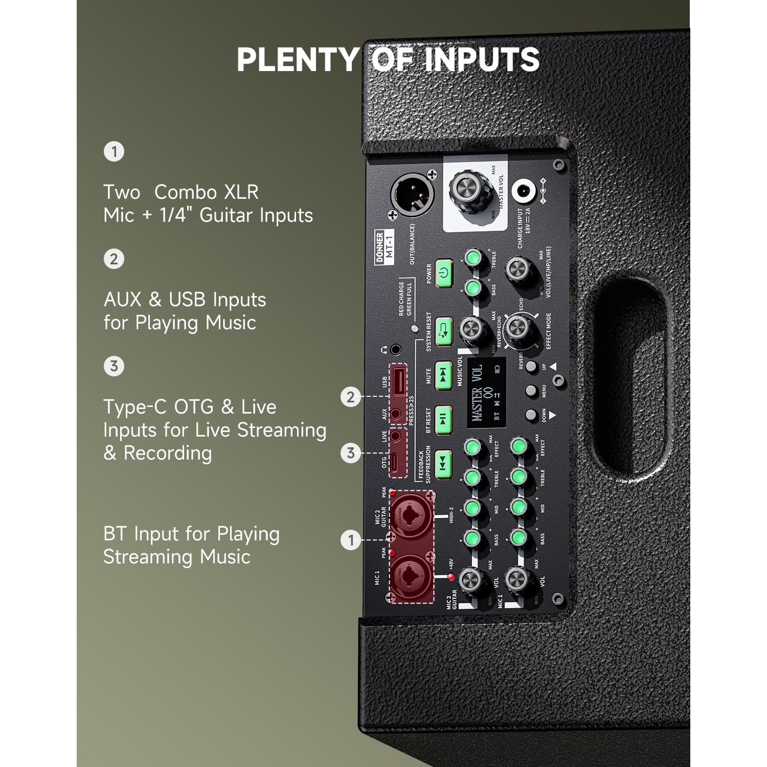 Donner Mt-1 Taşınabilir Bluetooth Amfi & PA Sistem 3