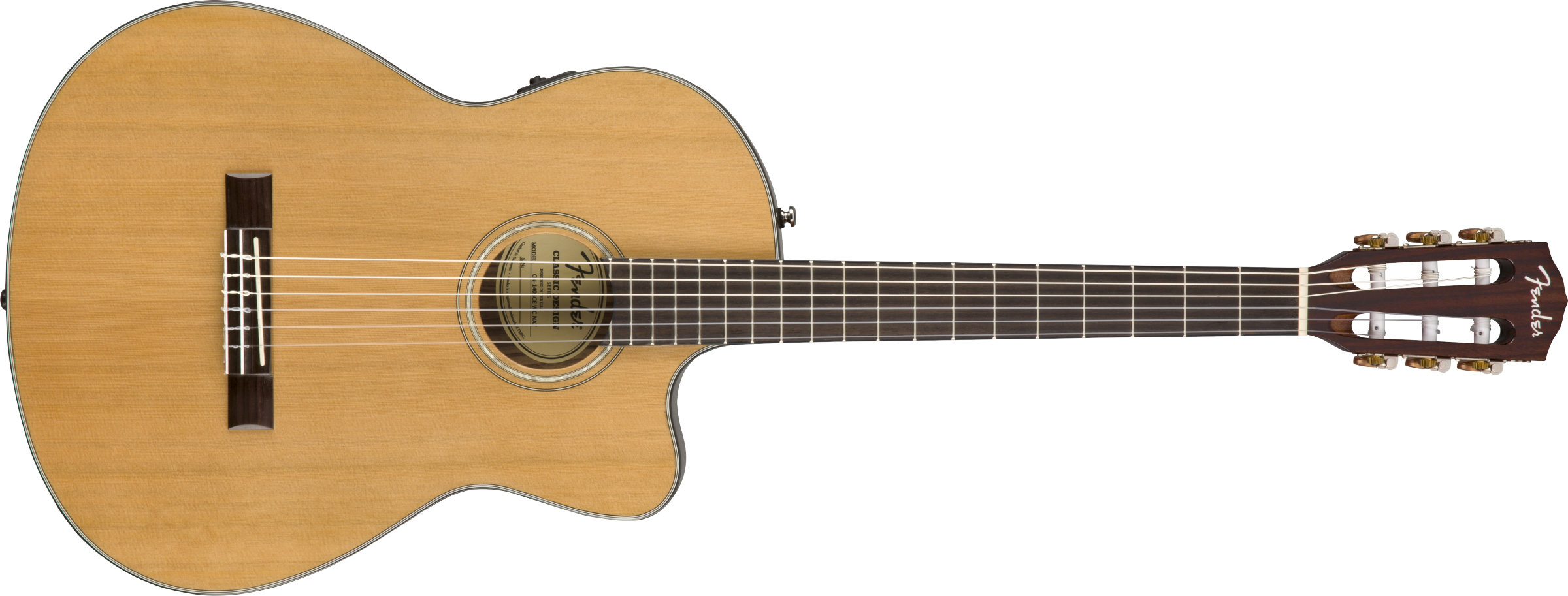 Fender CN-140SCE Nylon Thinline Natural Elektro Klasik Gitar 1