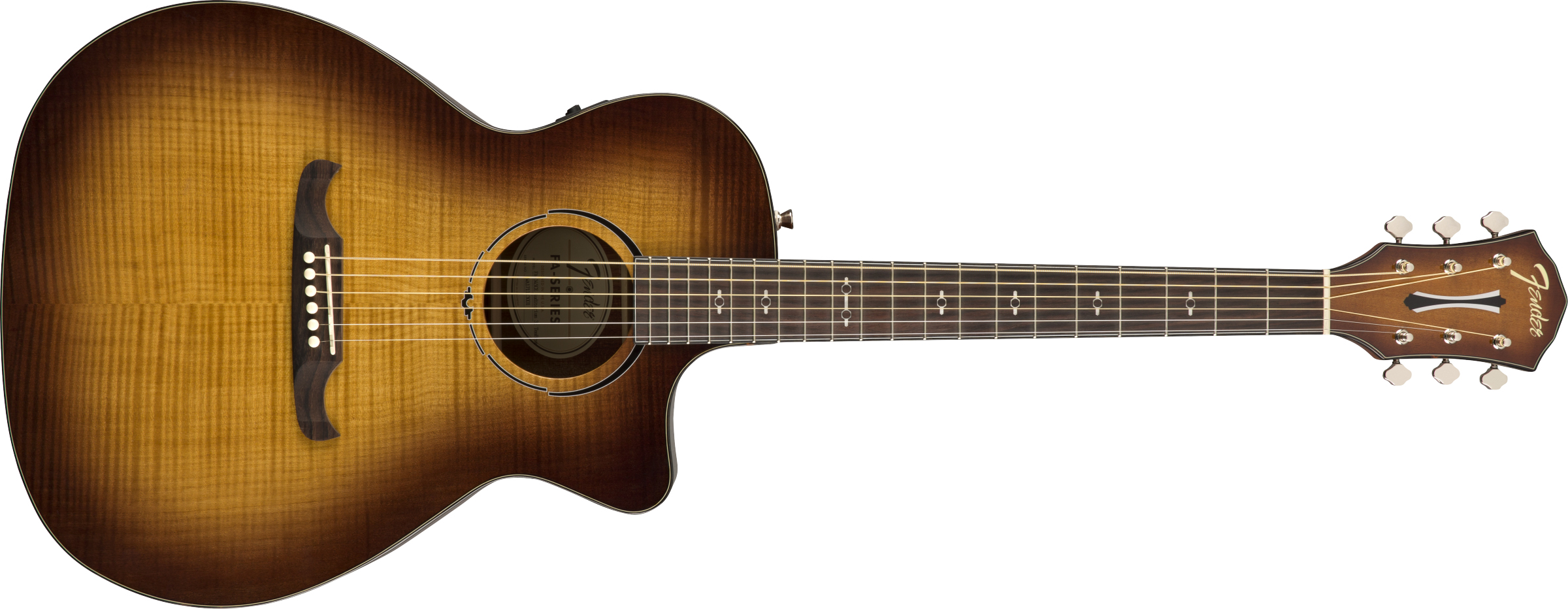 Fender FA-345CE Auditorium 3-Color Tea Burst Elektro Akustik Gitar 1