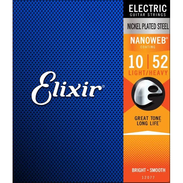 Elixir 12077 Nanoweb Light Heavy Elektro Gitar Teli (10-52) 1