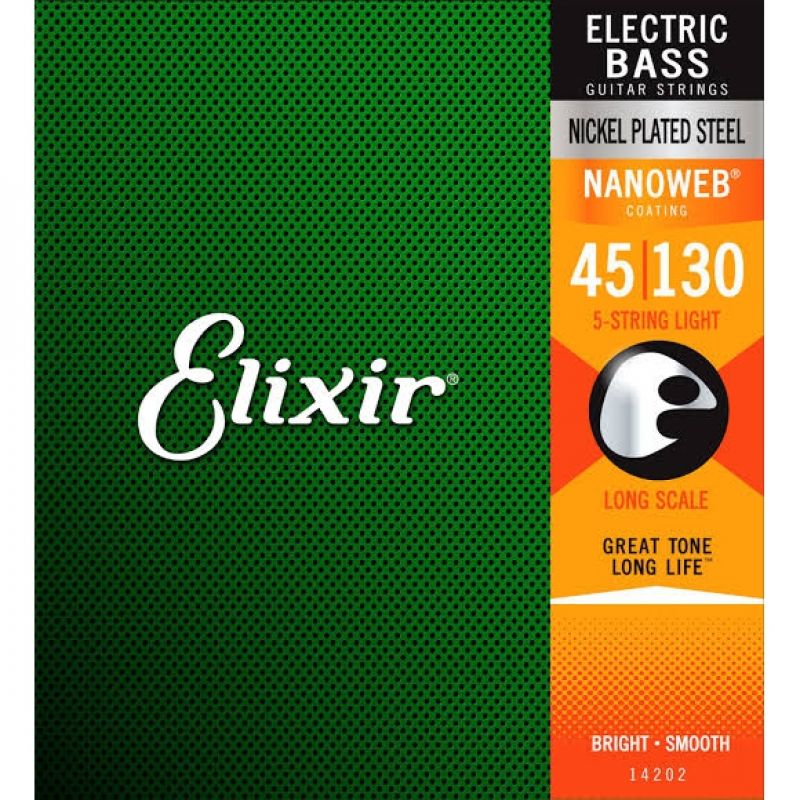 Elixir 14202 Nanoweb Light 5 Telli Bas Gitar Teli (45-130) 1