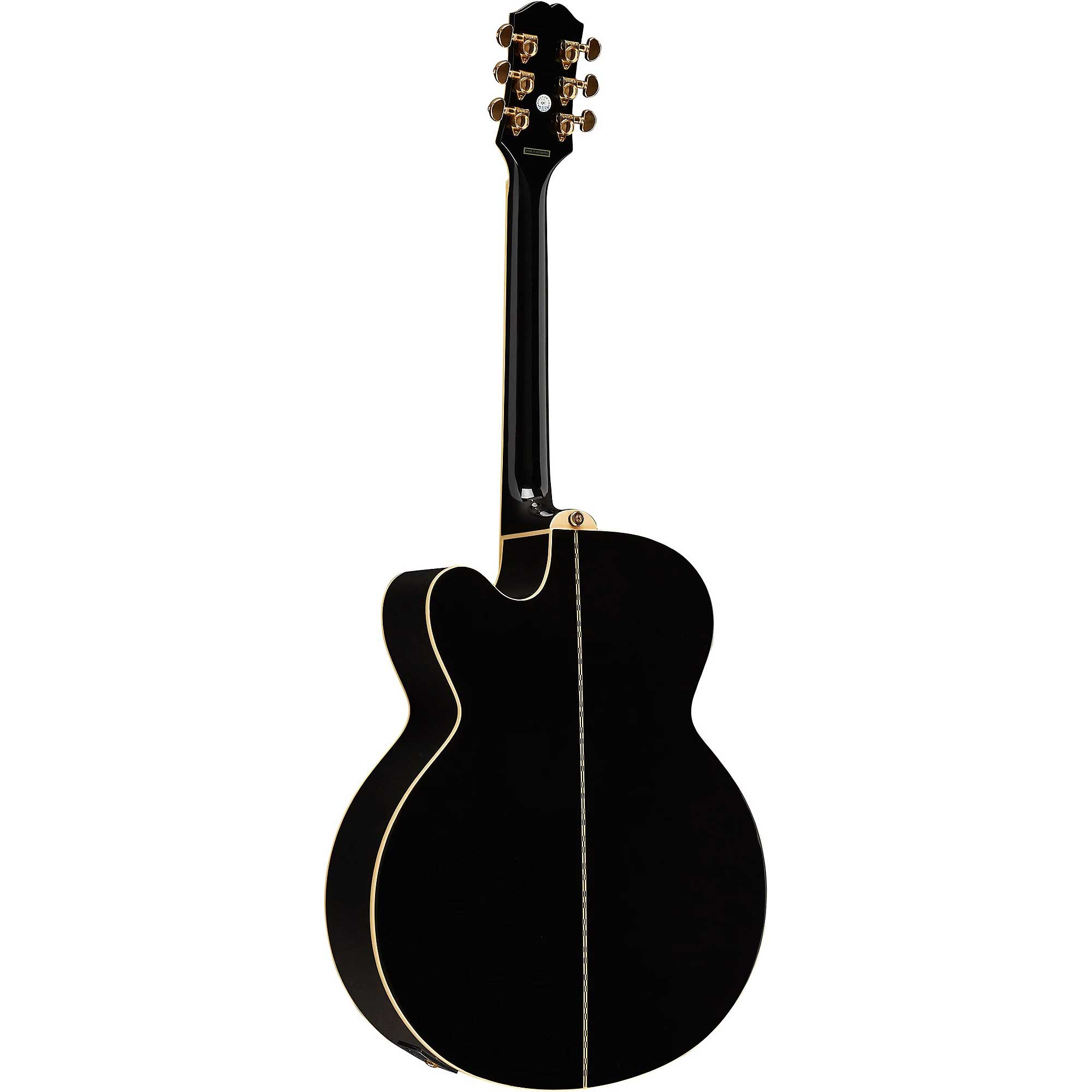 Epiphone J-200 EC Studio Akustik Gitar (Ebony Burst) 2