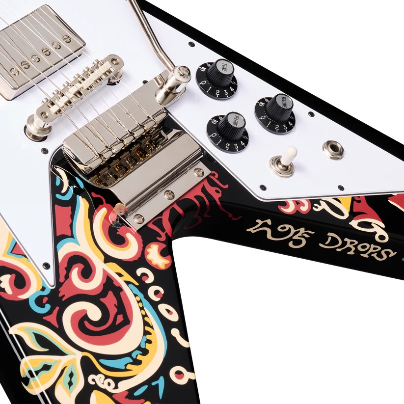Epiphone Jimi Hendrix "Love Drops" Flying V Elektro Gitar (Ebony) 3