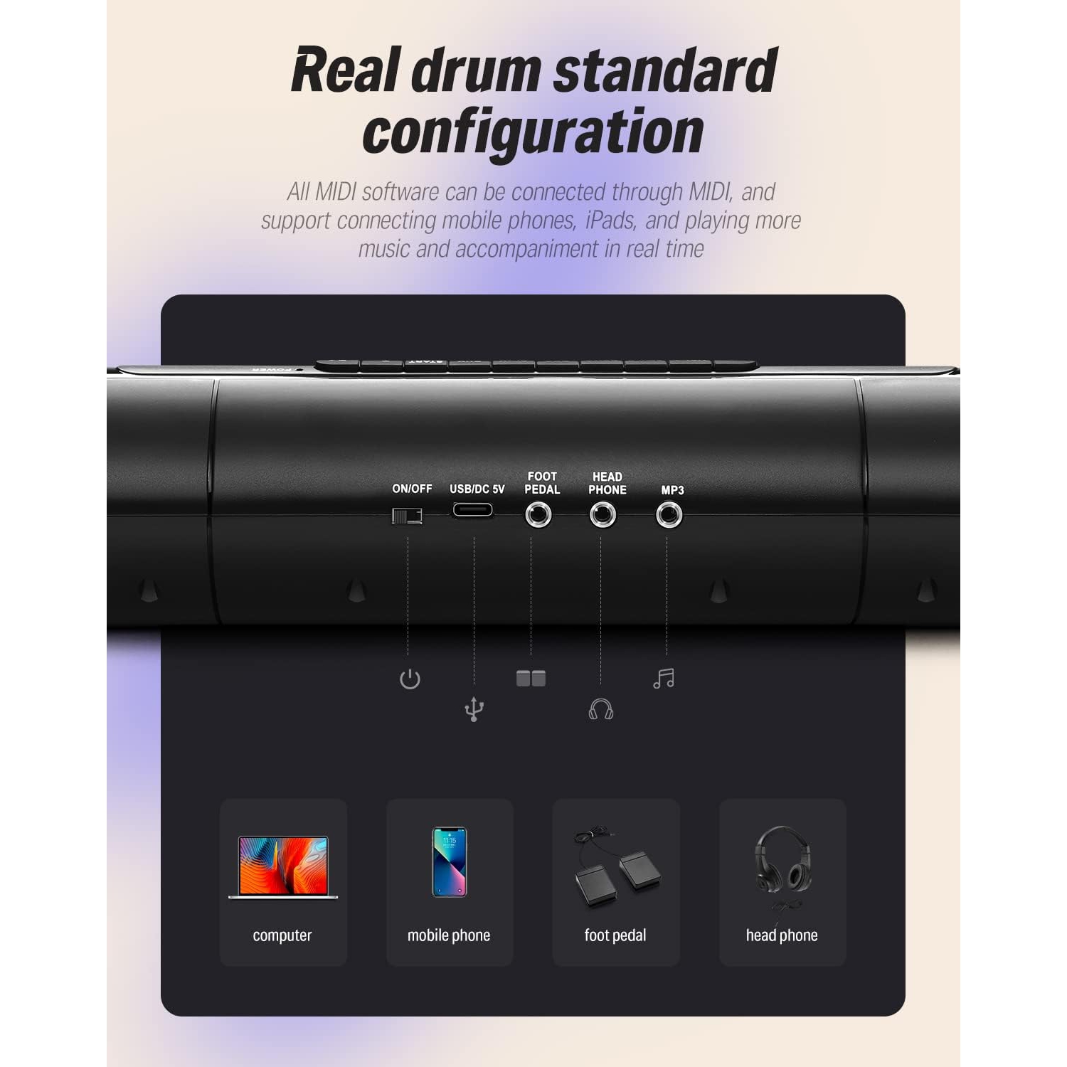 Donner DED-20 7 Padli Elektro Davul 5