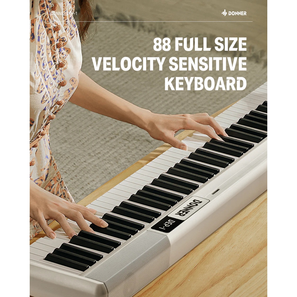 Donner DEP-1 Taşınabilir Dijital Piyano (Beyaz) 2