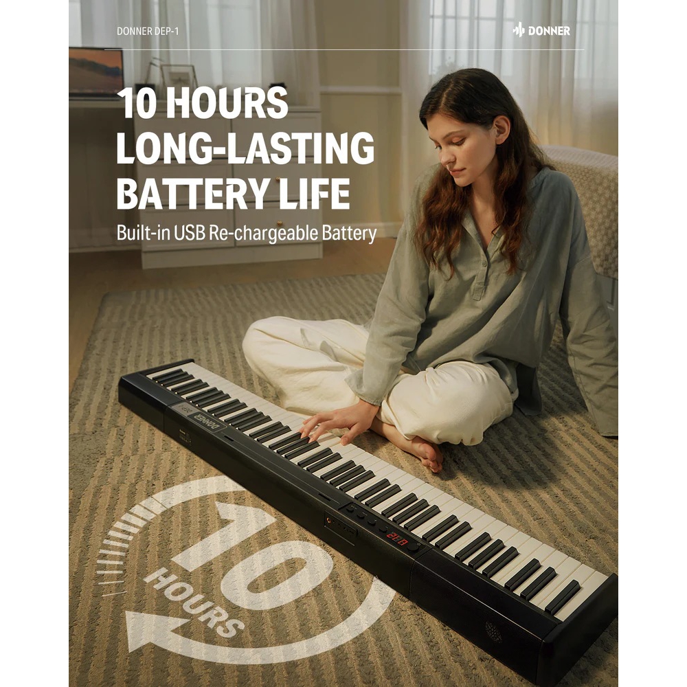 Donner DEP-1 Taşınabilir Dijital Piyano (Siyah) 5
