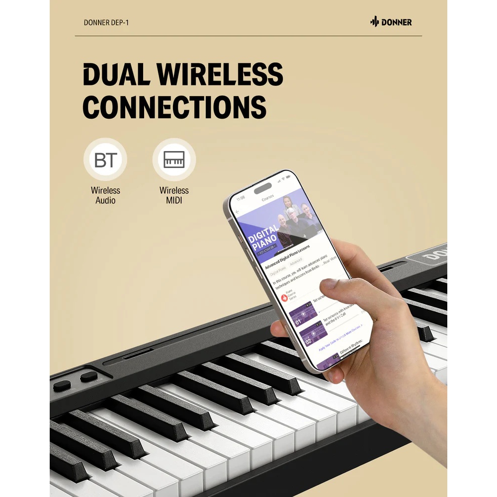 Donner DEP-1 Taşınabilir Dijital Piyano (Siyah) 7