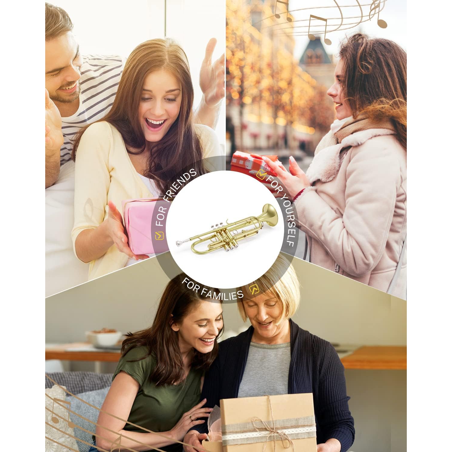 Eastar ETR-380 Standard Si Bemol Trompet (Golden) 7