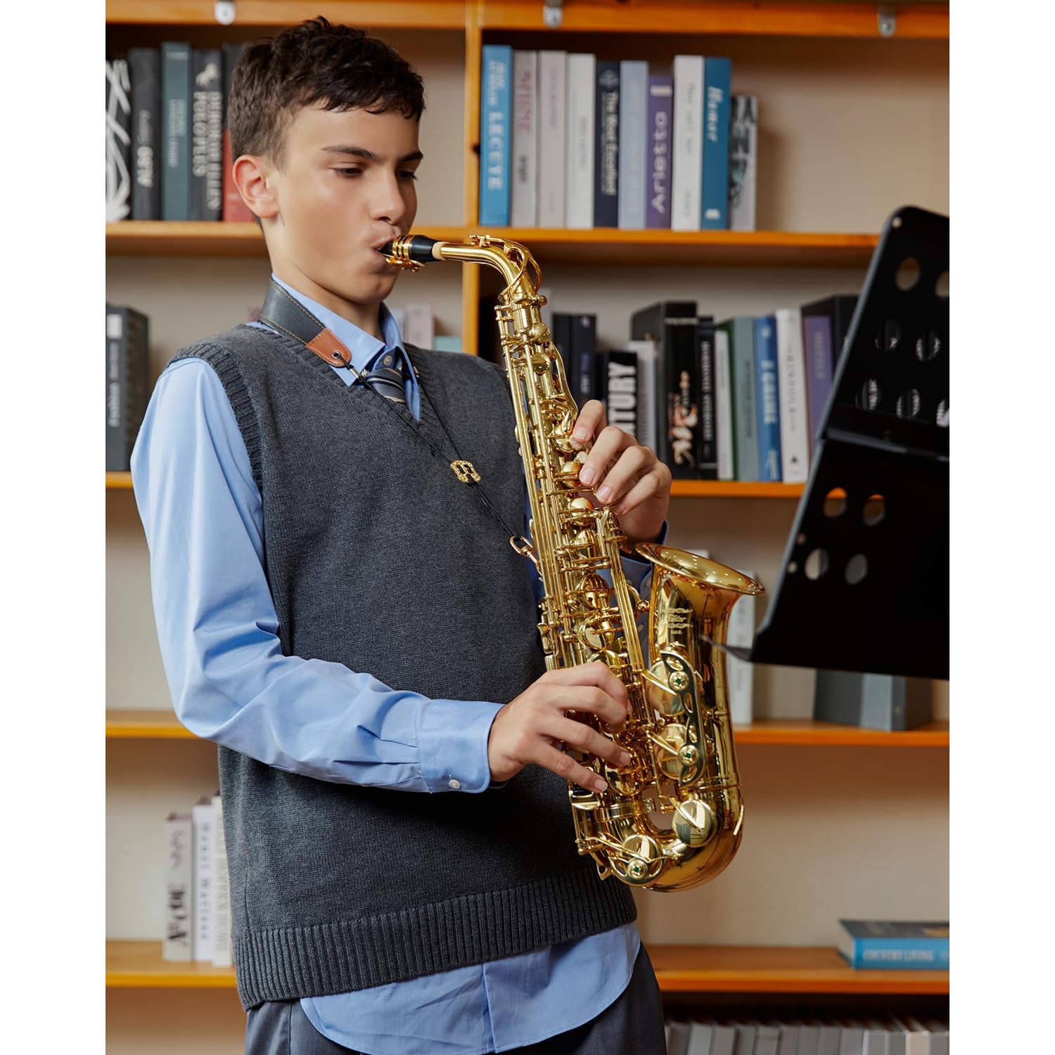 Eastar AS-II Student Mi Bemol Alto Saksafon (Gold Lacquer) 5
