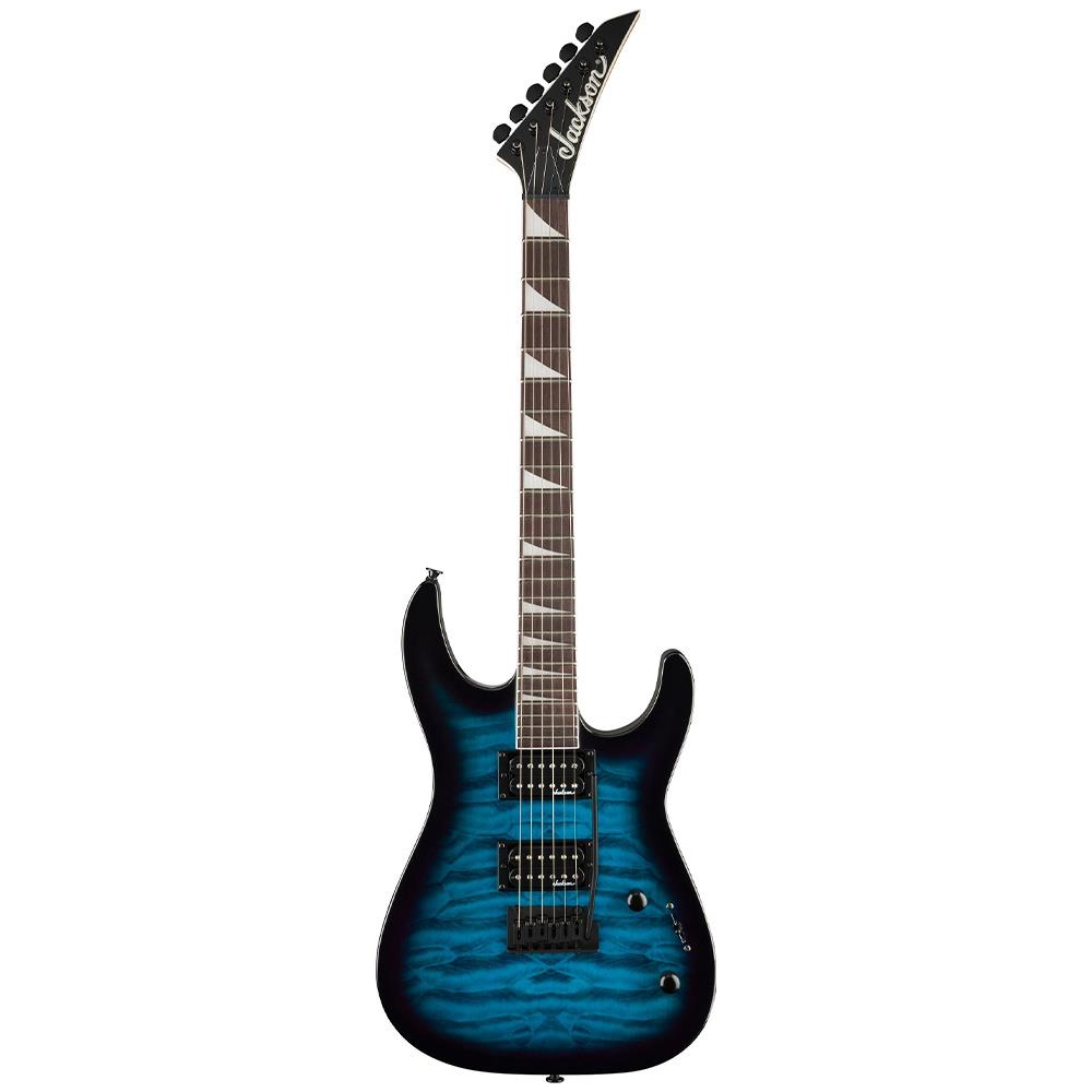 Jackson JS20 Dinky DKQ 2PT Amaranth Klavye Transparent Blue Burst Elektro Gitar 1