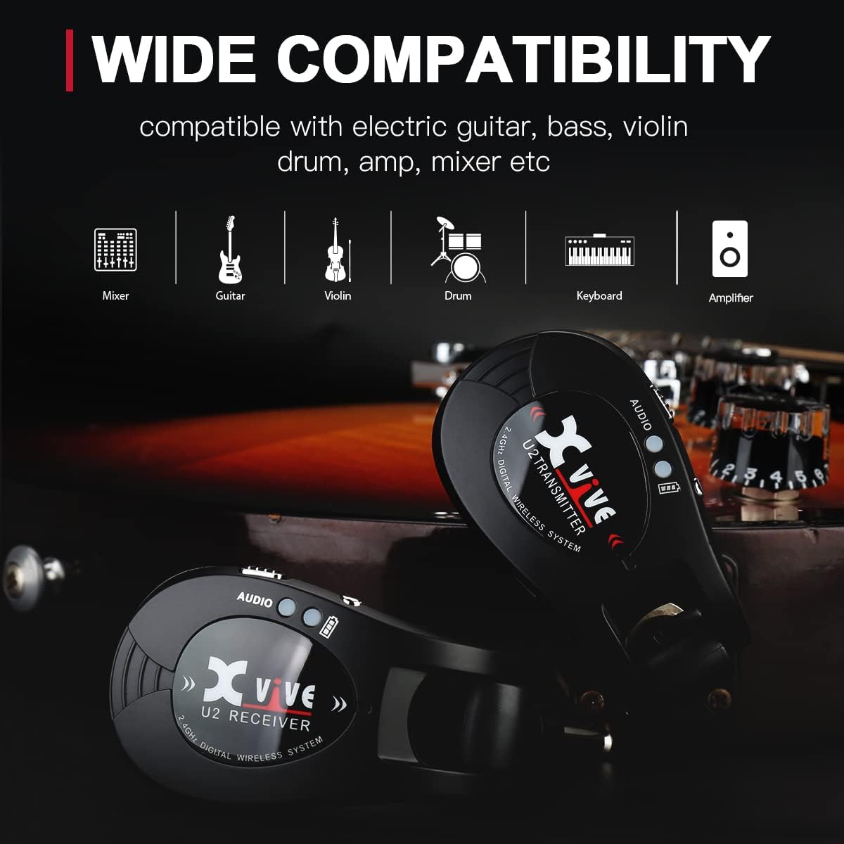 Xvive XV-U2 Kablosuz Gitar Bağlantı Sistemi - Karbon 6