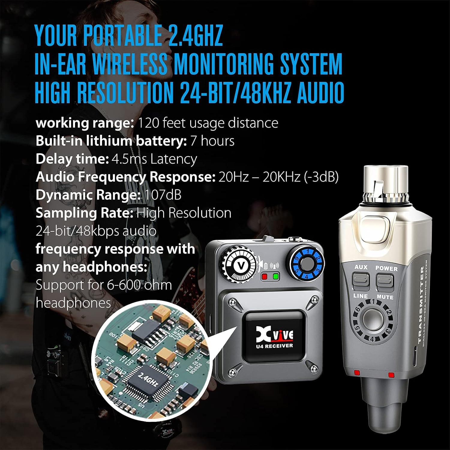 Xvive XV-U4 Kablosuz in-ear Monitör Sistemi 6