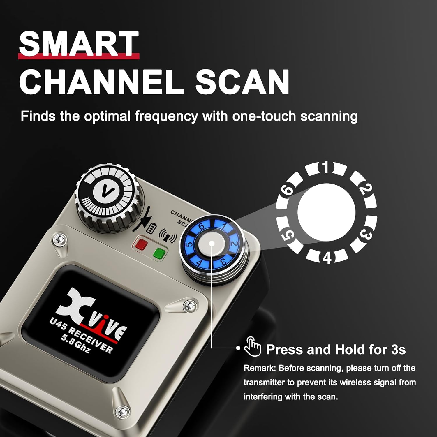 Xvive XV-U45T Kablosuz In-Ear Monitor Sistemi için Sadece Verici 4