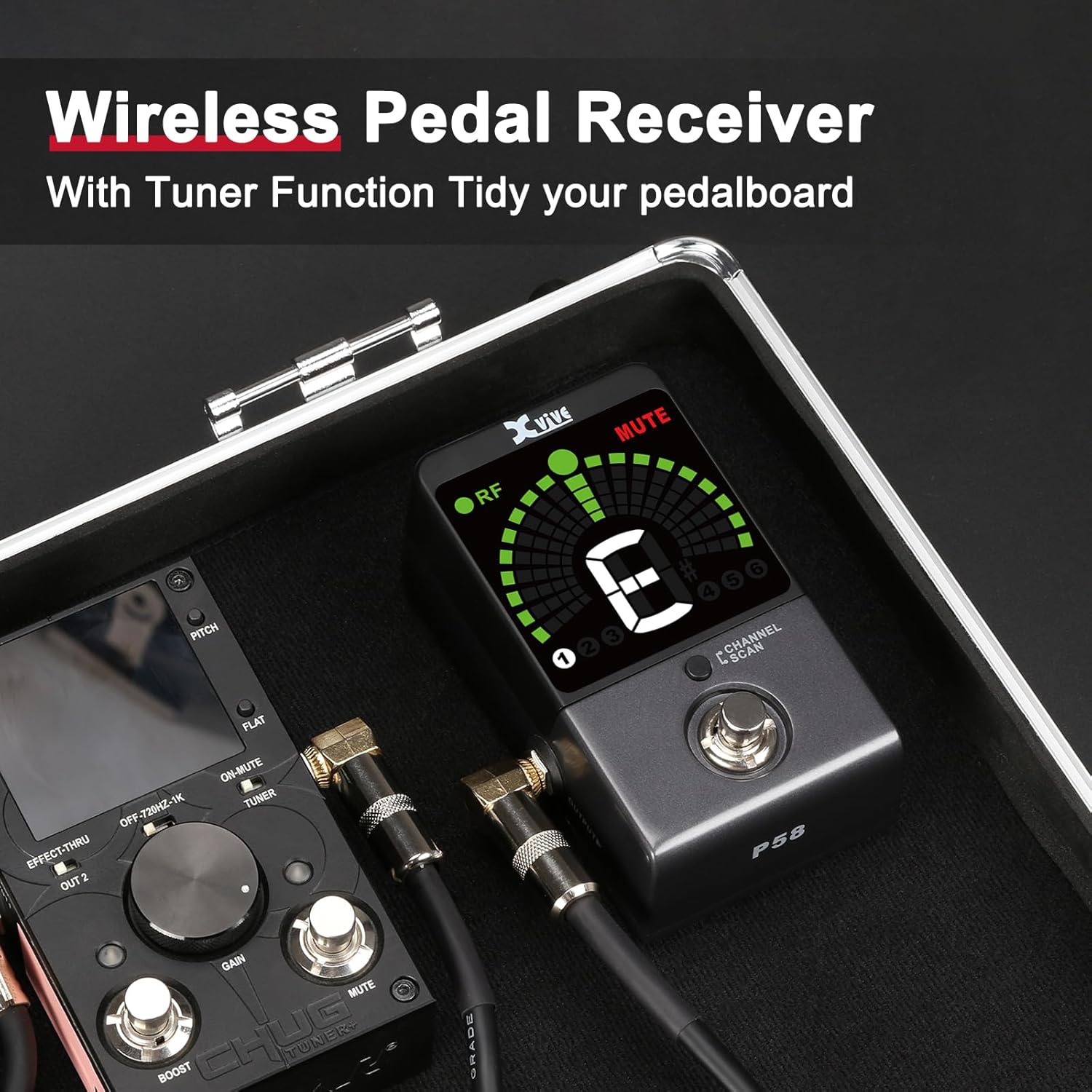 Xvive XV-P58 Akort Aletli Receiver Pedallı 5.8GHZ Kablosuz Gitar Bağlantı Sistemi - Siyah 4