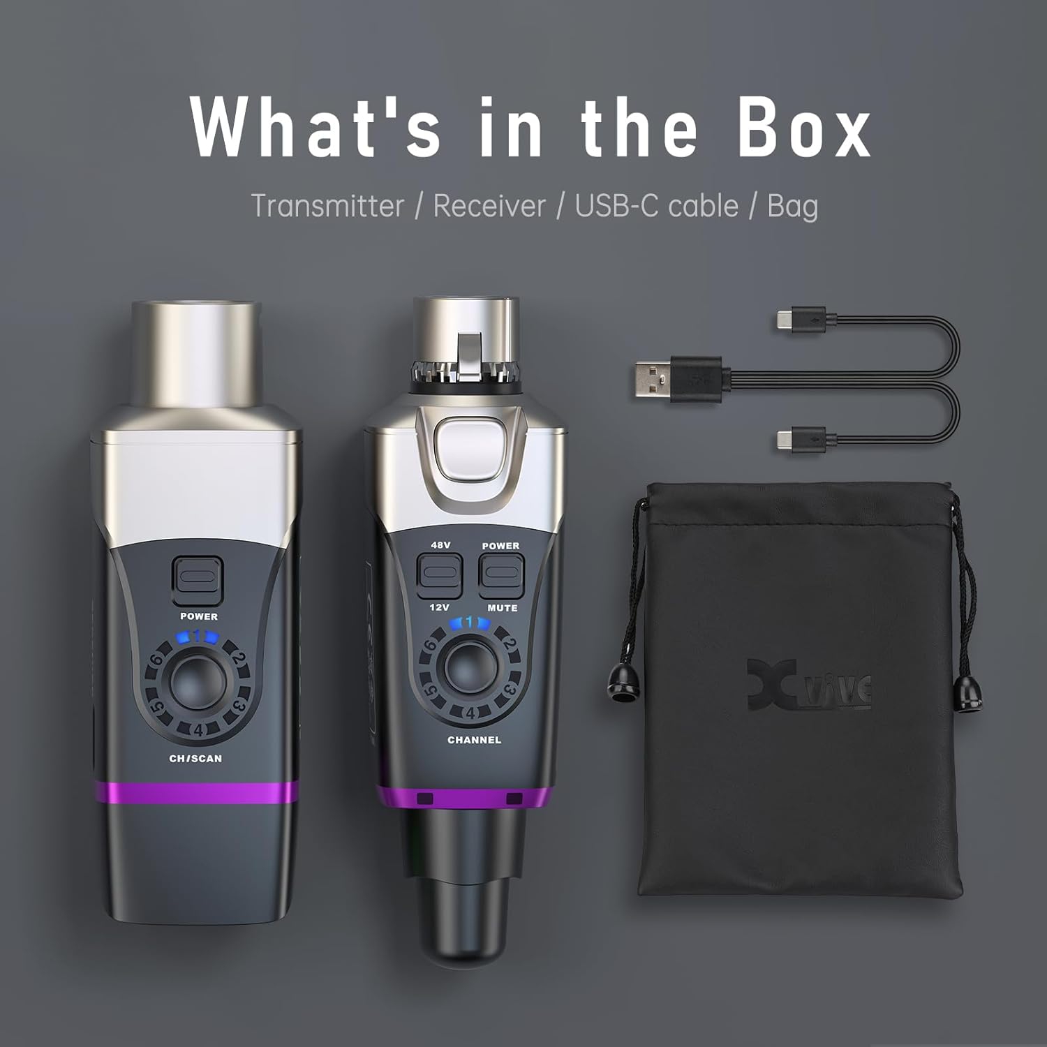 Xvive XV-U35C Kondenser Mikrofonlar için 5.8Ghz Kablosuz Bağlantı Sistemi 8