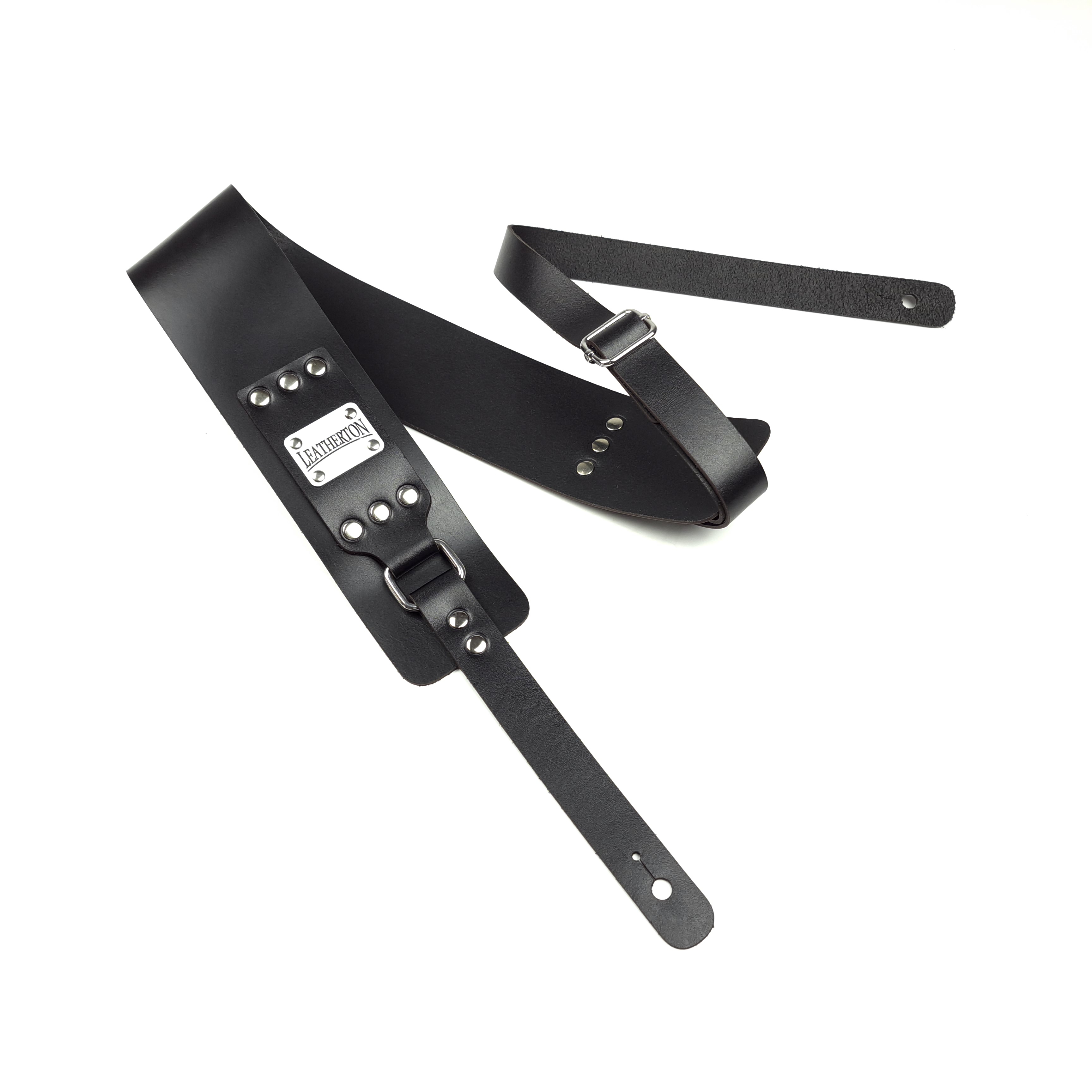 Leatherton LT Fastback Hakiki Deri Gitar Askısı (Siyah) 1