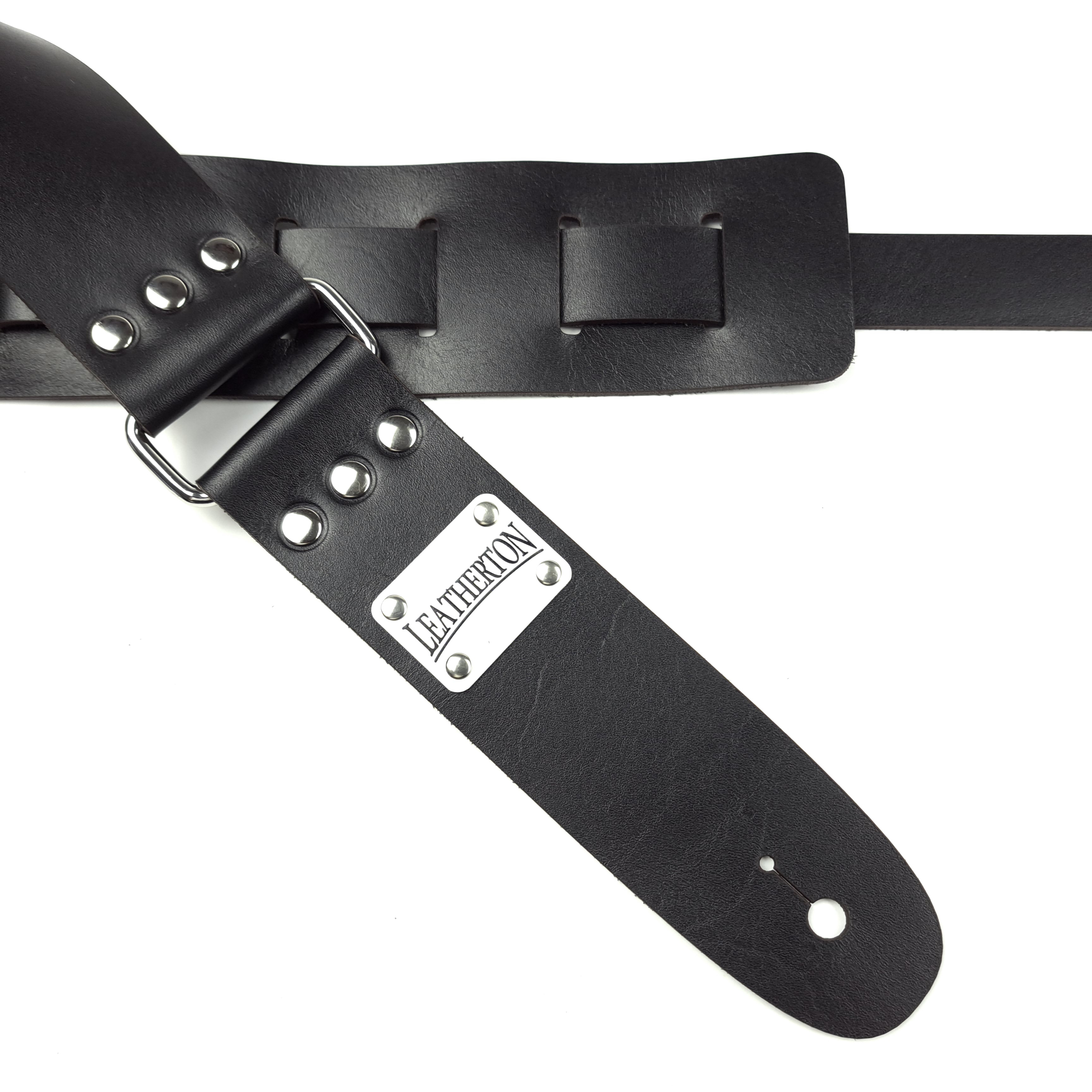 Leatherton Stinger Hakiki Deri Gitar Askısı (Siyah) 2