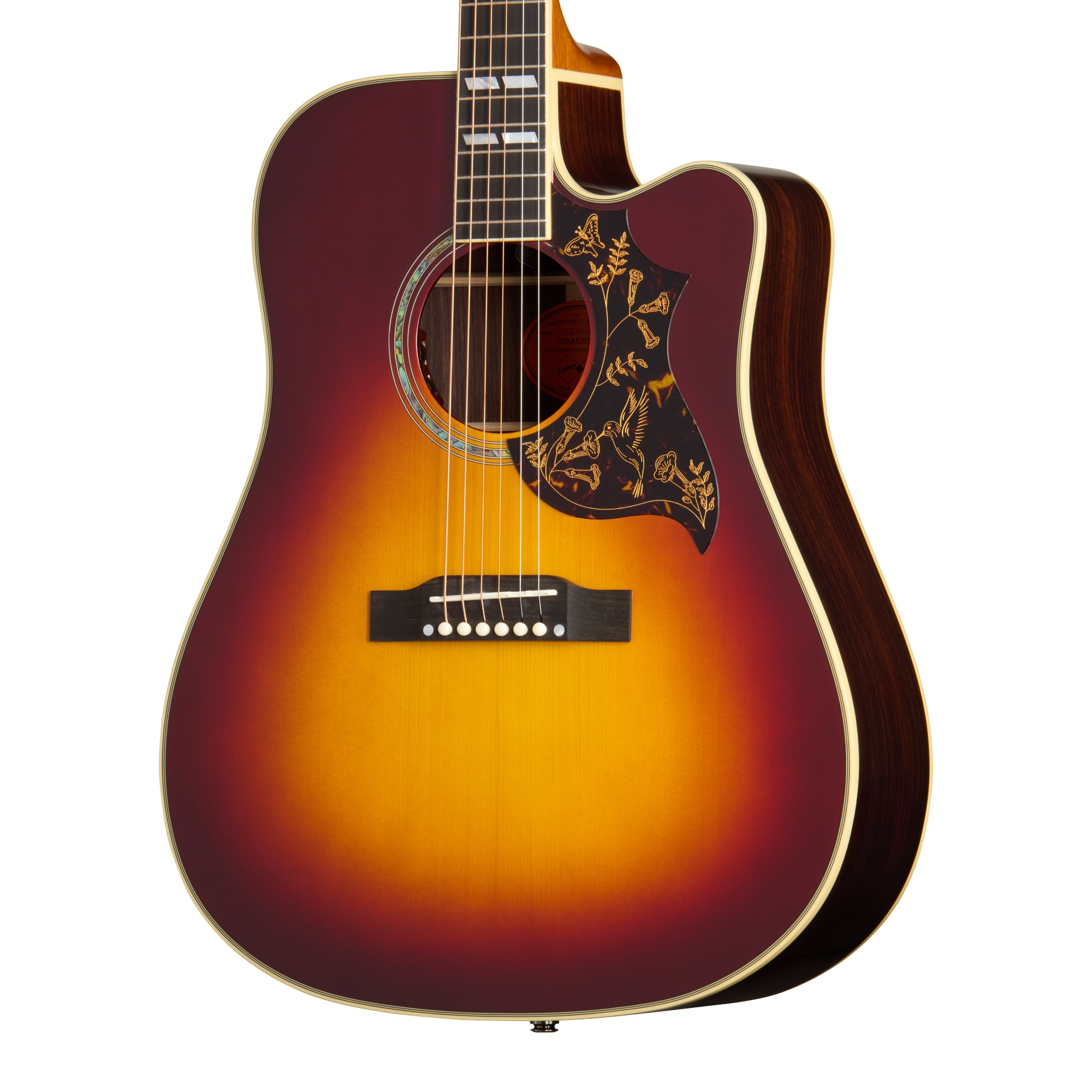 Epiphone Hummingbird Deluxe EC Elektro Akustik Gitar (Autumn Burst) 3