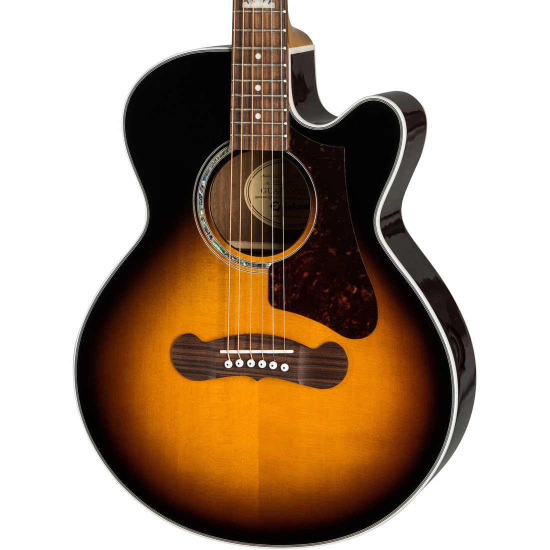 Epiphone J-200 EC Studio Parlor Akustik Gitar (Vintage Sunburst) 2