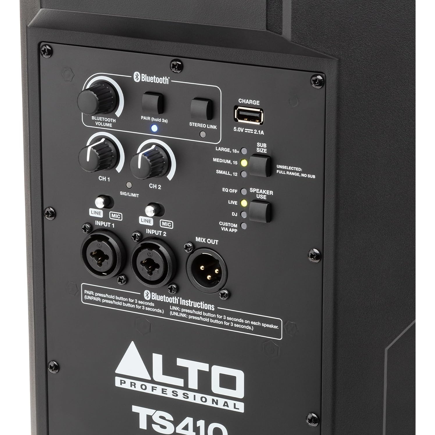 Alto Professional TS410 10" 2000W Bluetooth, DSP ve App Control Özellikli Aktif Hoparlör 4