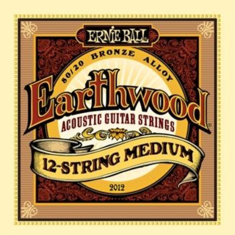 Ernie Ball P02012 Earthwood Medium 80/20 Bronze 12 Telli Akustik Gitar Teli 1