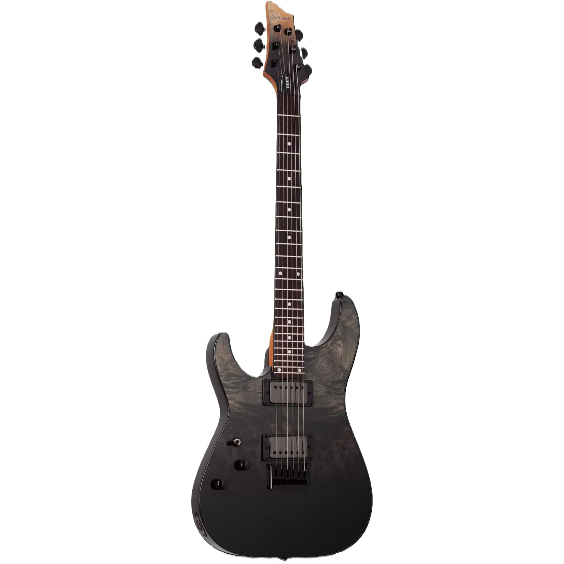 Schecter C-1 Standard Solak Elektro Gitar (Black Fade Burst Burl) 1