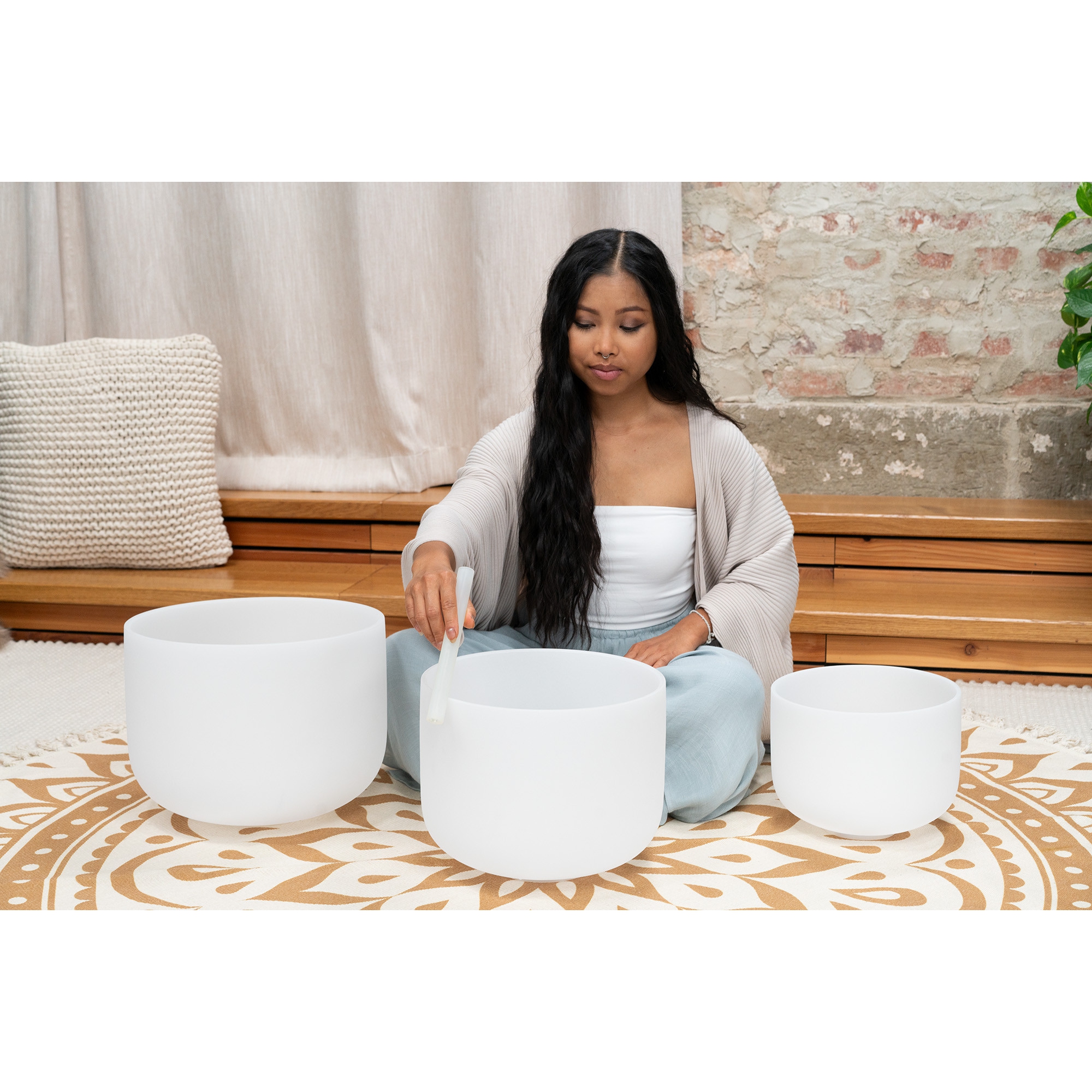 Meinl Sonic Energy 3-Parça Crystal Singing Bowl Set (G4 / E4 / C4, 432 Hz) 2