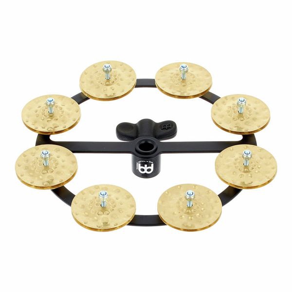 Meinl HTHH1B-BK Hihat 1 Row Hammered Brass Jingles Tamburin (Siyah) 5