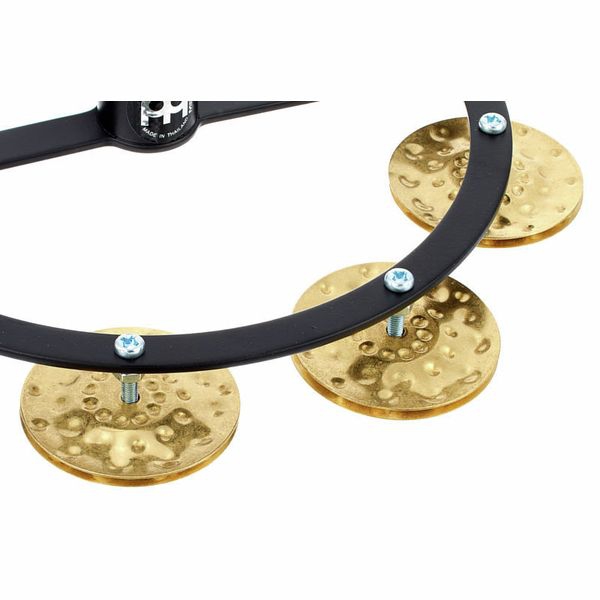 Meinl HTHH1B-BK Hihat 1 Row Hammered Brass Jingles Tamburin (Siyah) 6