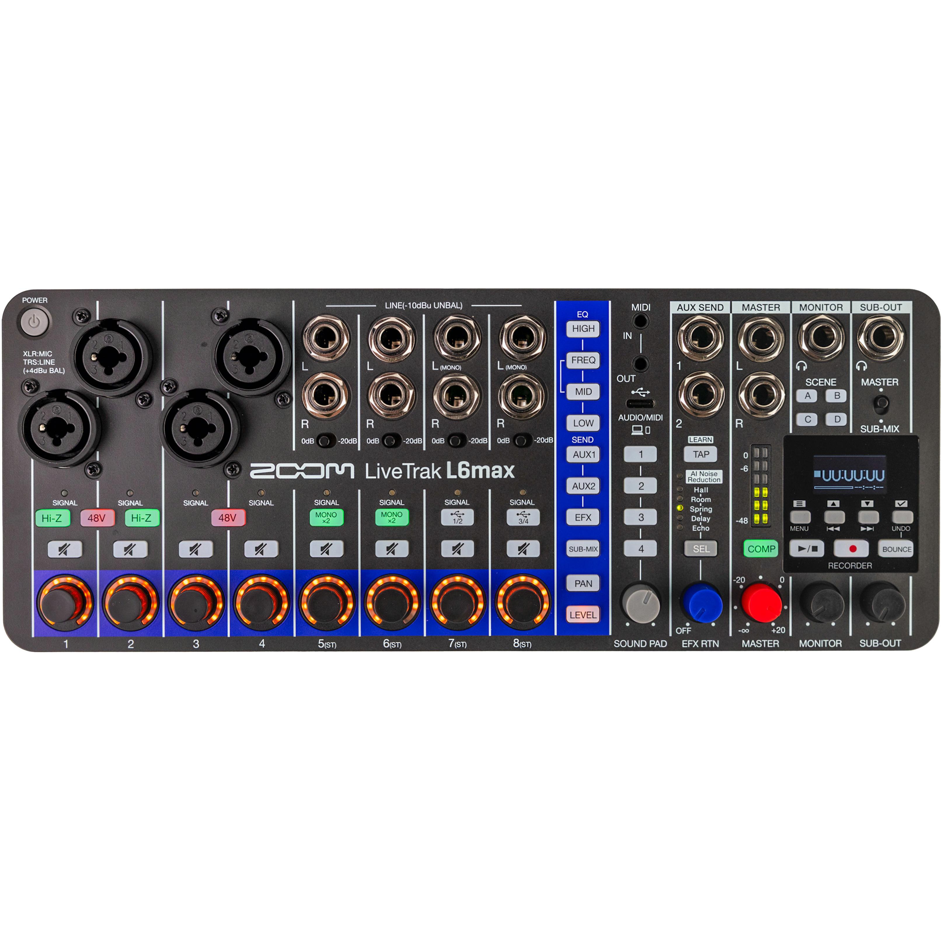 Zoom LiveTrak L6max 12 Kanallı Mixer & Multitrack Kayıt Cihazı 1