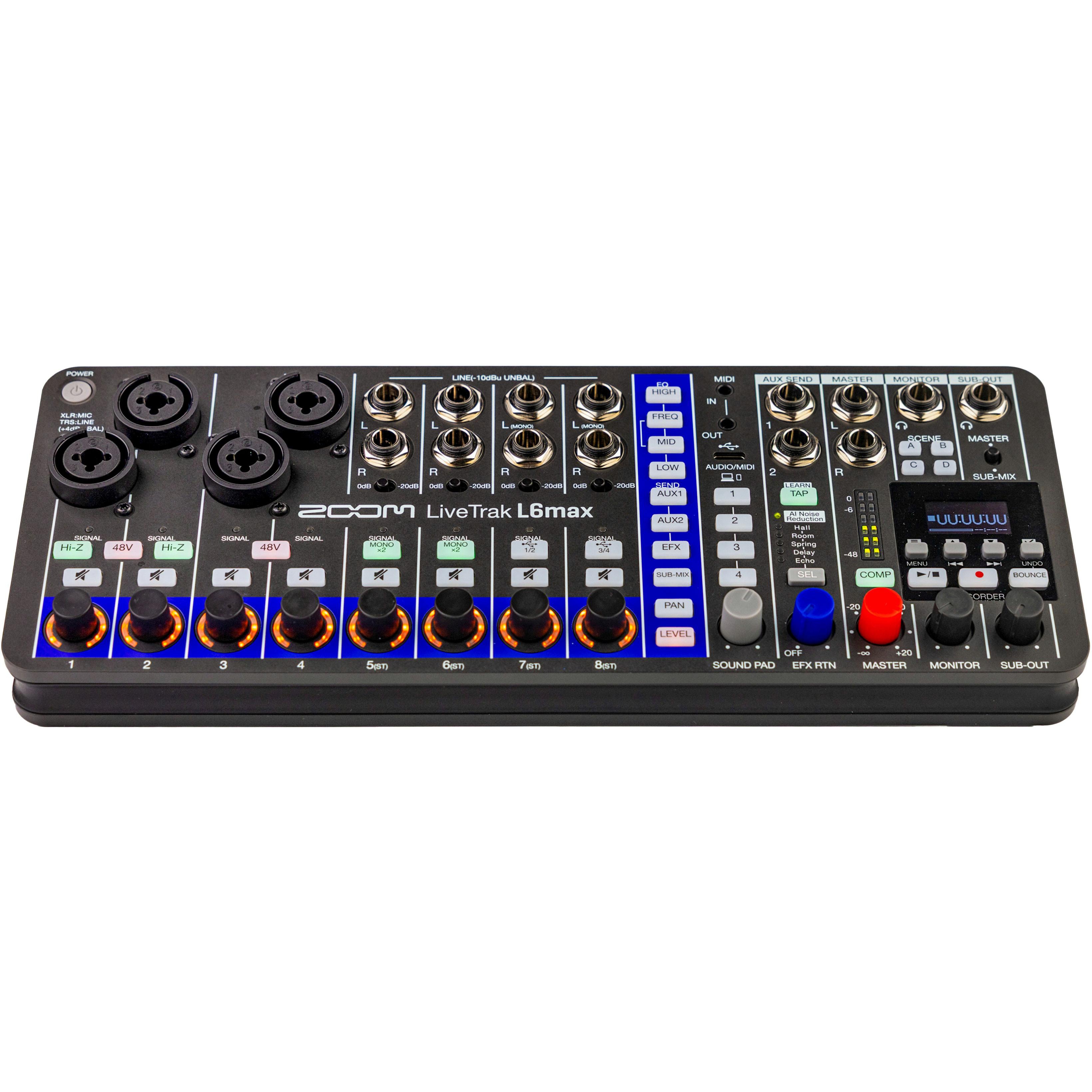 Zoom LiveTrak L6max 12 Kanallı Mixer & Multitrack Kayıt Cihazı 2