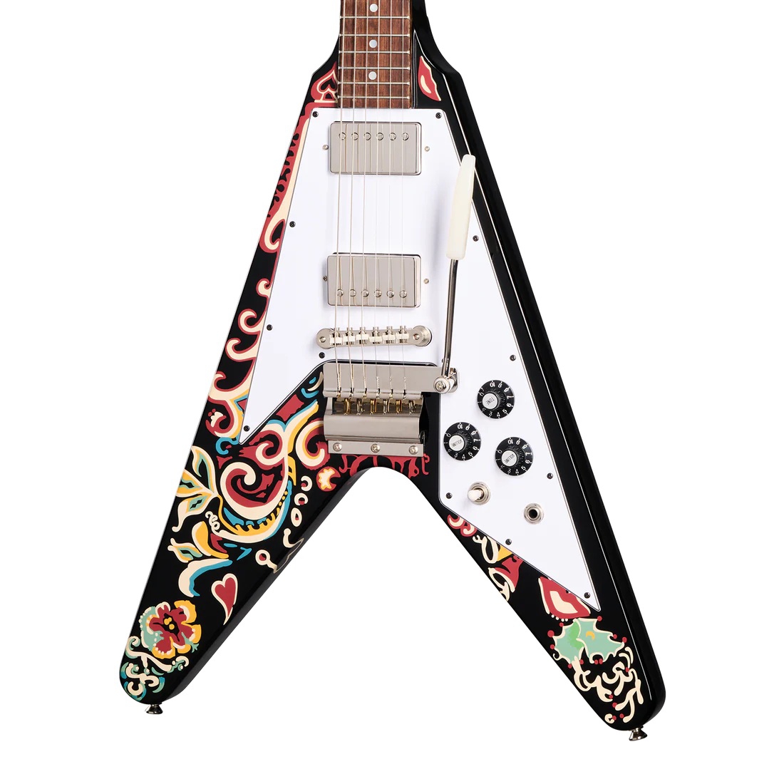 Epiphone Jimi Hendrix "Love Drops" Flying V Elektro Gitar (Ebony) 2