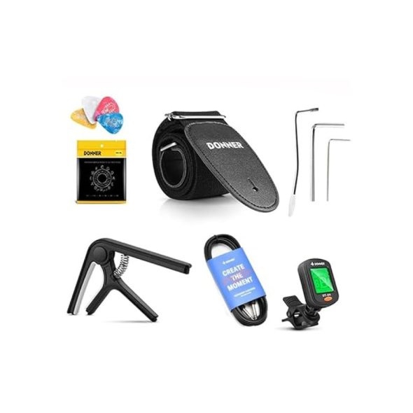 Donner DST-152 Full-Size ST Elektro Gitar Seti (Metalic Blue) 2