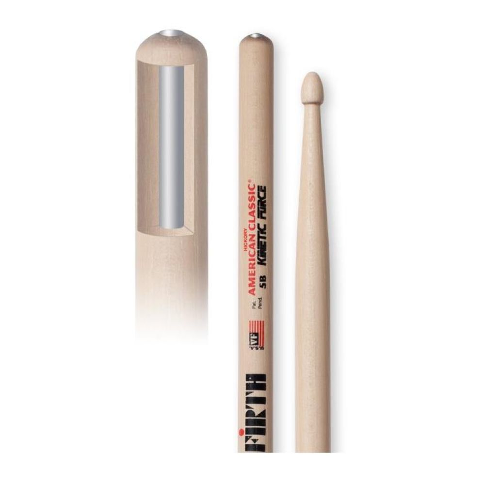 VICFIRTH V5BKF BAGET 5B WOOD KINETIC FORCE, HICKORY, 0.595 2