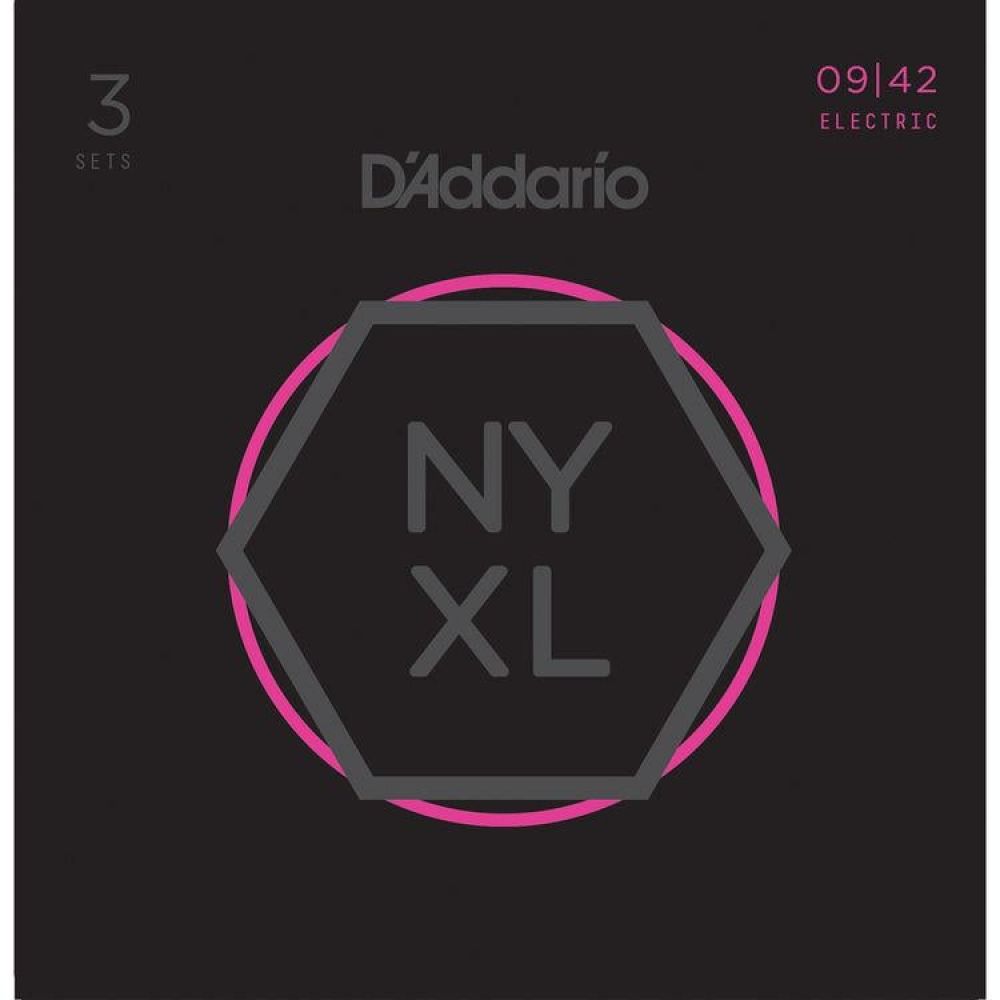DADDARIO NYXL0942-3P ELEKTRO GİTAR TEL SETİ, 3 LÜ PAKET,  SUPER LIGHT 2