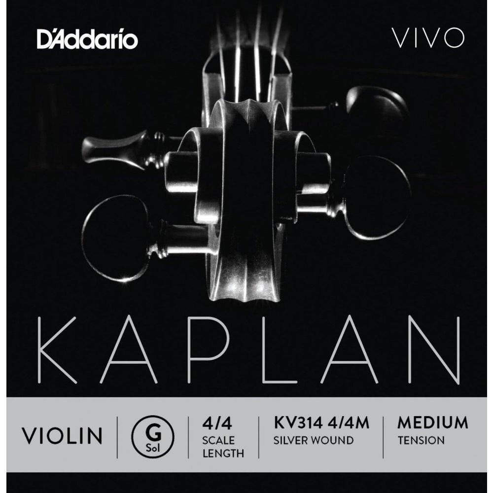DADDARIO KV314 KEMAN TEK TEL, KAPLAN VIVO, 4/4, G-(SOL), MEDIUM 2
