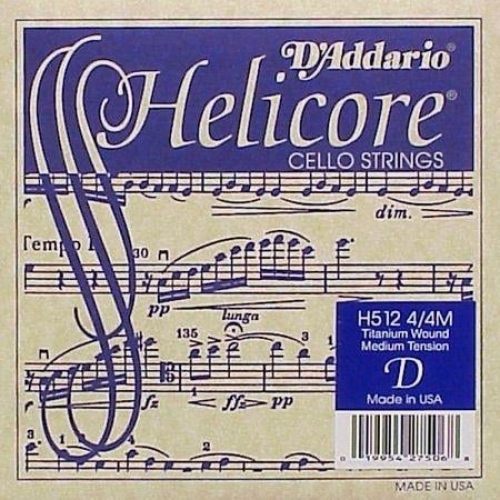 DADDARIO H512 CELLO TEK TEL, HELICORE, 4/4, D-(RE), MEDIUM 2