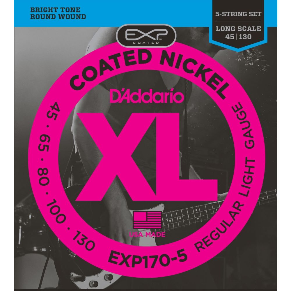 DADDARIO EXP170-5 BASS GİTAR TEL SETİ, 5 TELLİ, 45-130, COATED NICKEL 2