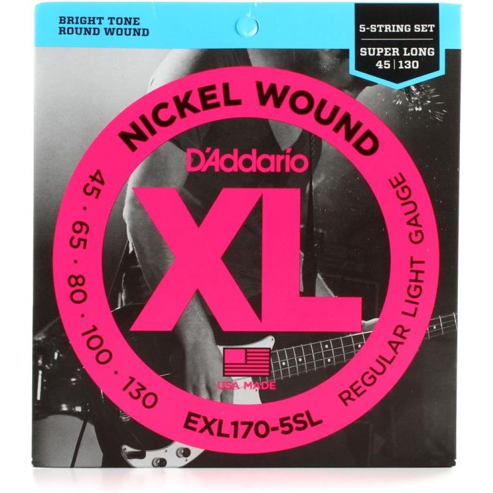 DADDARIO EXL170-5SL BASS GİTAR TEL SETİ , 5 TELLİ, XL, 45-130, SUPER LONG, REGULAR LIGHT 2