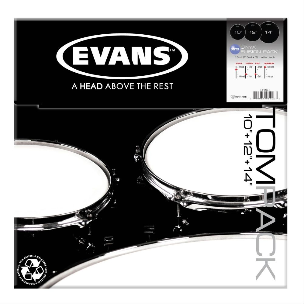 EVANS ETP-ONX2-F DERİ SETİ (10+12+14) TOM KUMLU SİYAH FUSION KİT 2