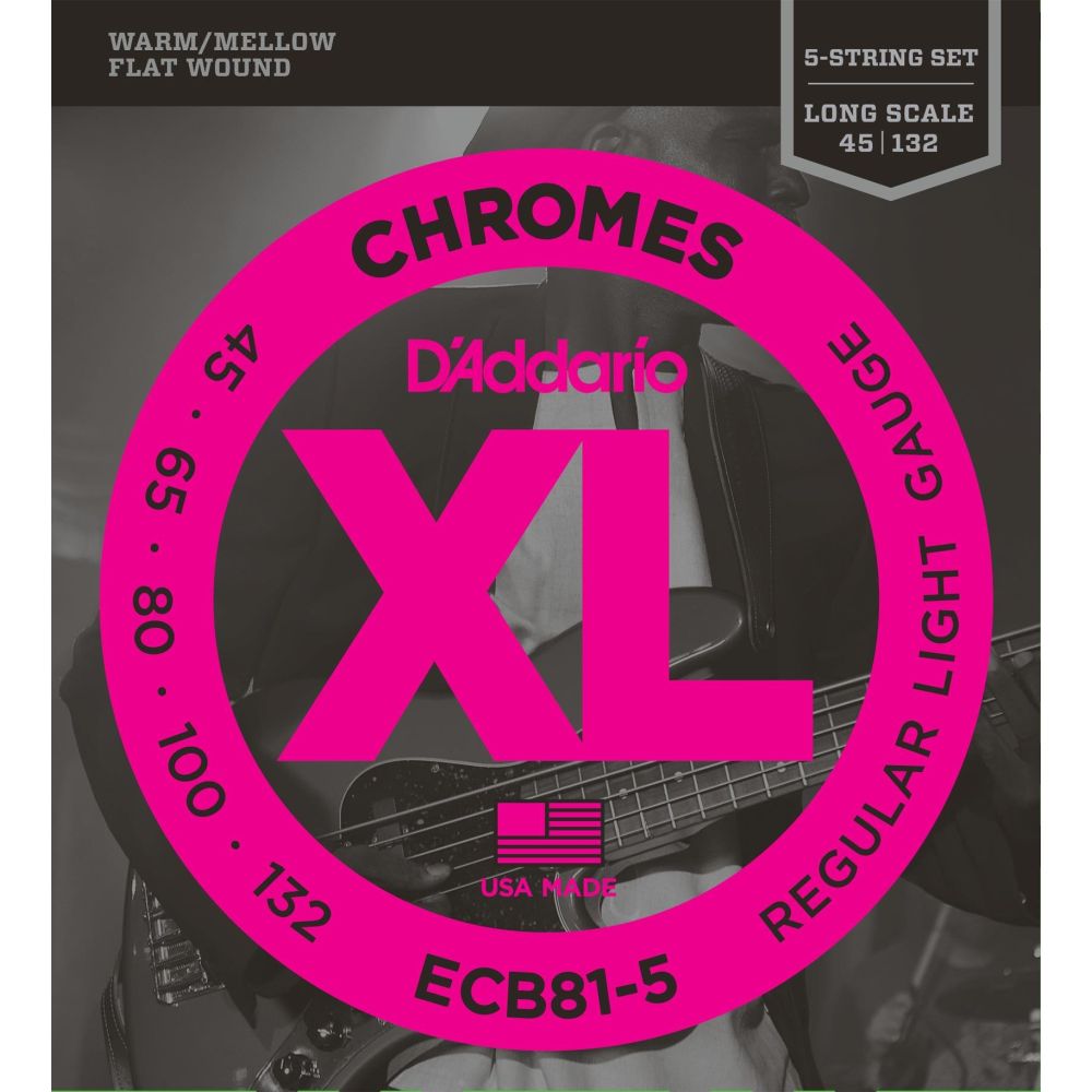 DADDARIO ECB81-5 BASS GİTAR TEL SETİ, 5 TELLİ, CHROMES, REGULAR LIGHT 2