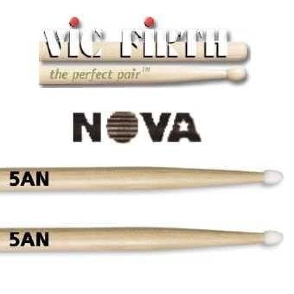 VICFIRTH N5AN BAGET NOVA 5A NYLON TIP, HICKORY, 16\"x0.565\" 2