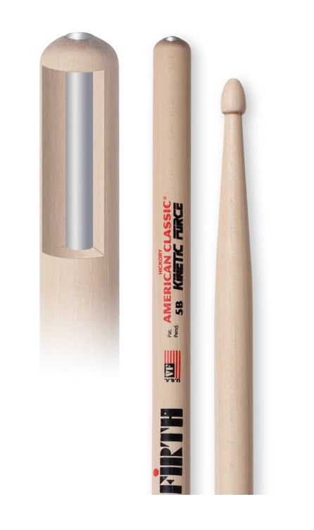 VICFIRTH V5BKF BAGET (ÇİFT) 5B WOOD KINETIC FORCE, HICKORY, 0.595 1