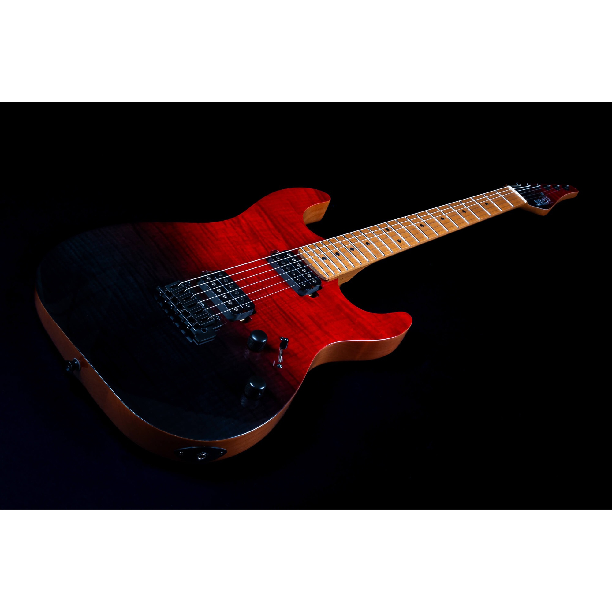 Jet JS-1000 Vulcano HH Elektro Gitar (Flamed Transparent Red) 3