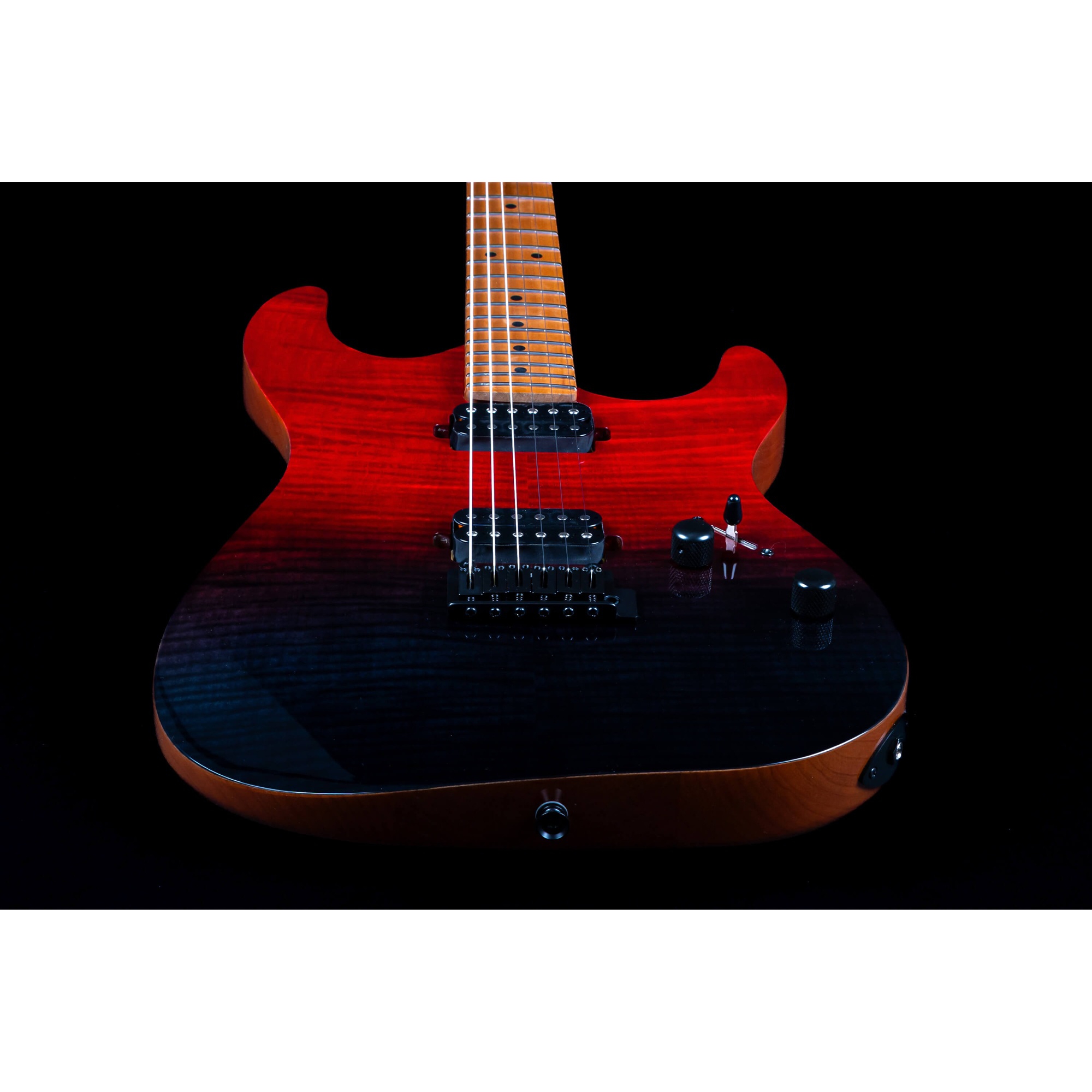 Jet JS-1000 Vulcano HH Elektro Gitar (Flamed Transparent Red) 4