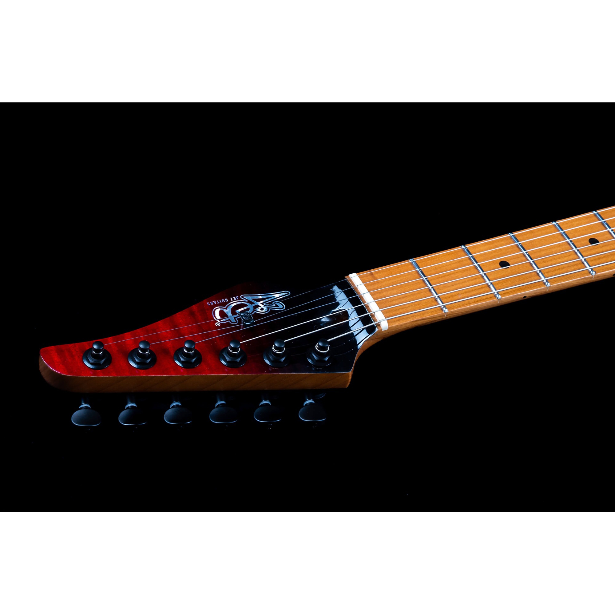 Jet JS-1000 Vulcano HH Elektro Gitar (Flamed Transparent Red) 6