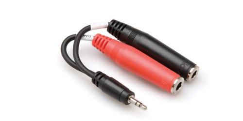 HOSA 3.5 mm. TRS (M) <-> Dual 1/4'' TS (F) Stereo Breakout kablo 1