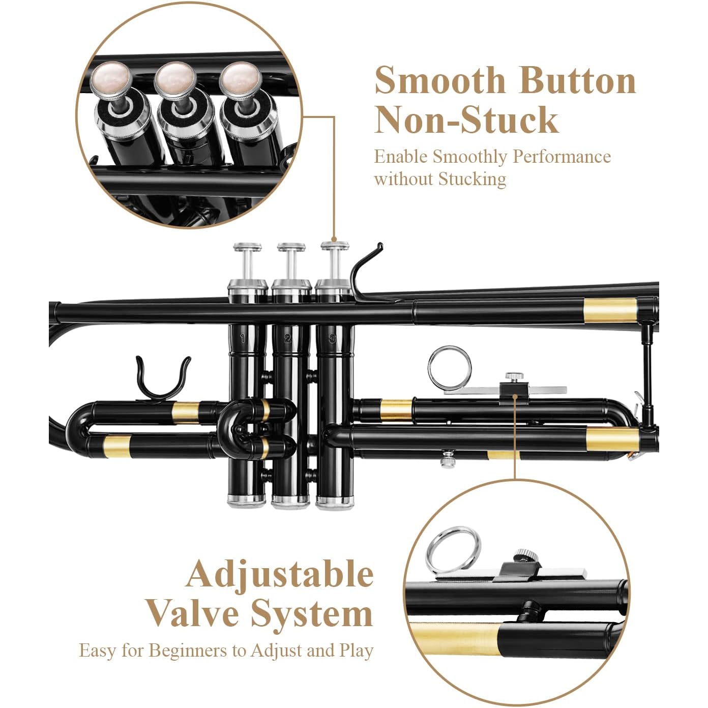 Eastar ETR-380N Standard Si Bemol Trompet (Siyah) 4